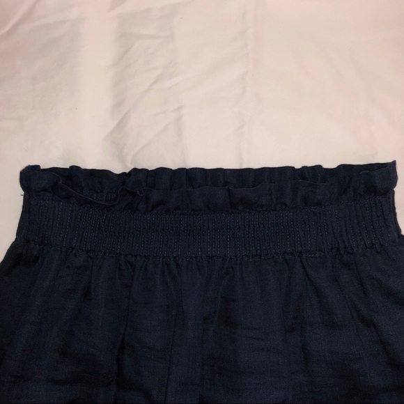 J. Crew Navy City Mini Linen Skirt - Picture 2 of 4